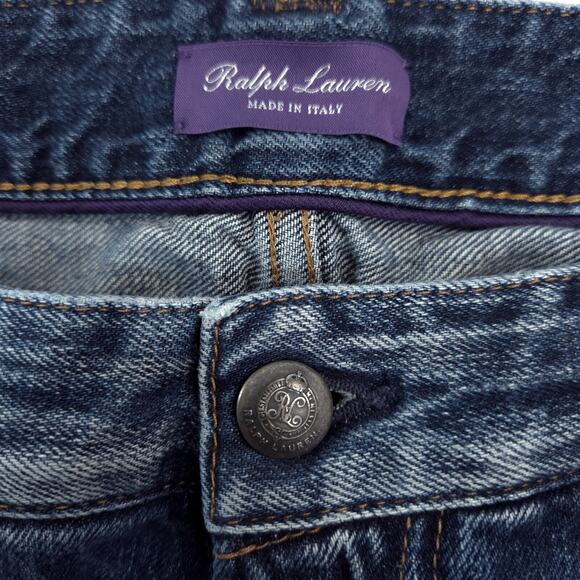 Ralph Lauren Purple Label Denim Jeans Size 34x27 Polo Distressed Italy Selvedge - Picture 3 of 12